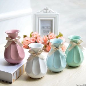 欧式陶瓷花瓶时尚简约家居摆件客厅饰品小清新桌面干花瓶鲜花花器 